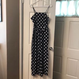 Navy Blue & White Polka Dot Jumpsuit